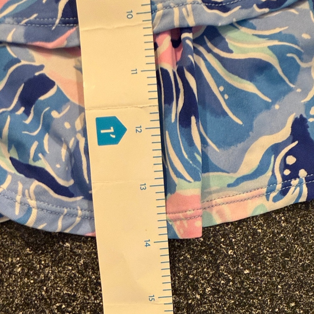 Lilly Pulitzer Pastel Blue Pink Navy Floral Ruffle Skort - size medium spring - Picture 6 of 7